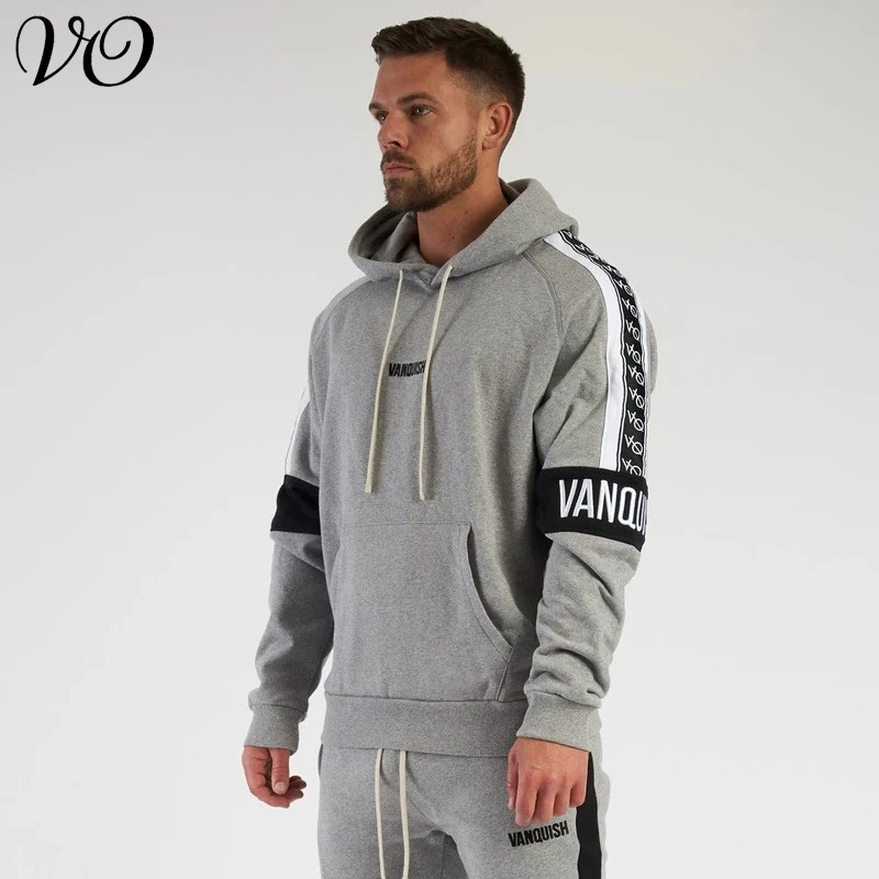 

Autumn new fashion men's streetwear casual men's clothing jogger gyms cotton pullover hoodie