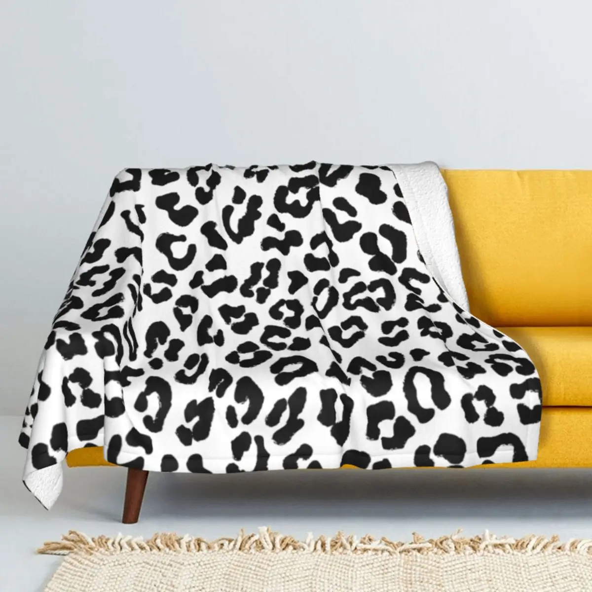 

Leopard-print-with-black White Winter Thicken Cashmere blankets Lamb Blanket Coral fleece Throw blanket warmth bedclothes Sofa