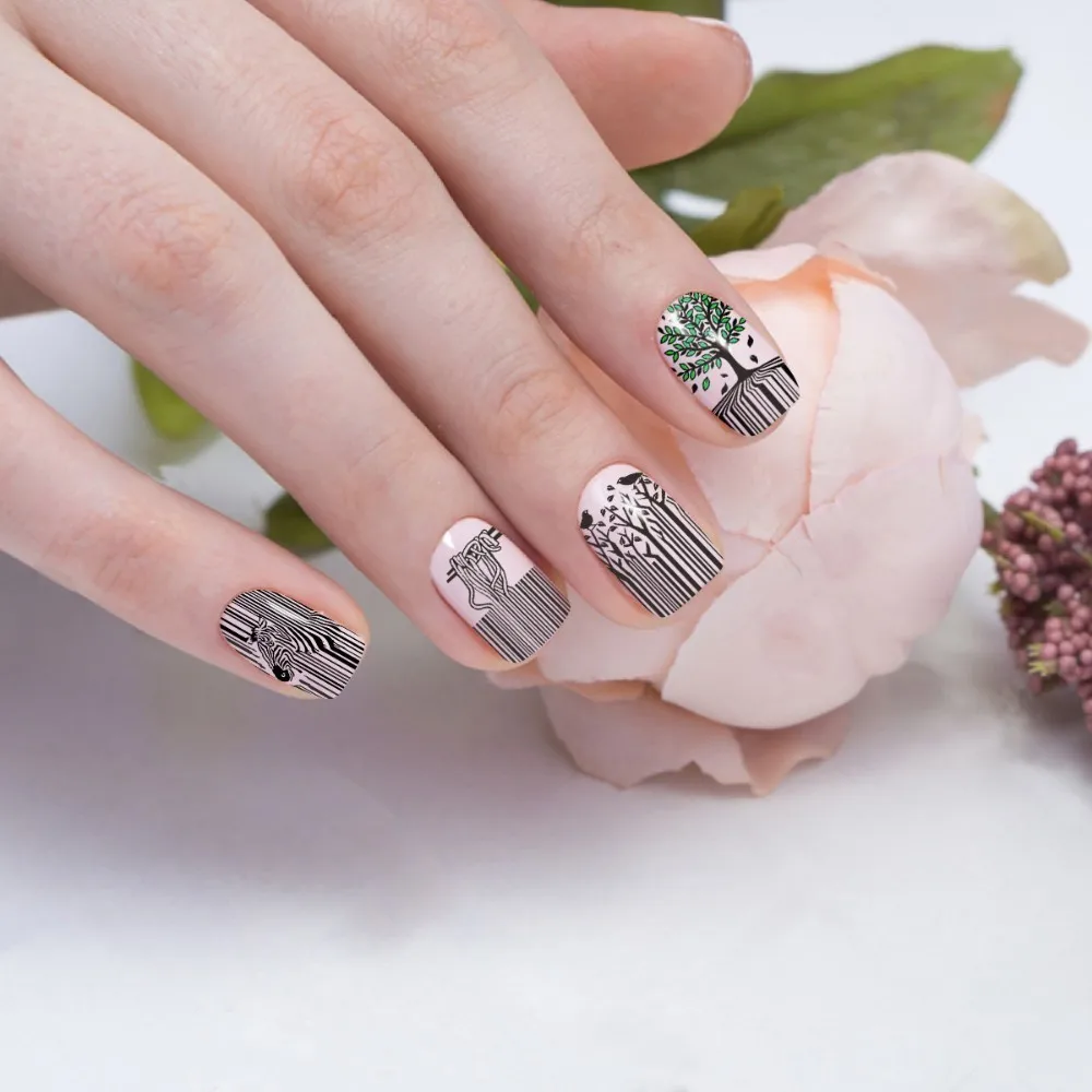 BeautyBigBang штамповочная пластина из нержавеющей стали штрих код Зебра Полосатая