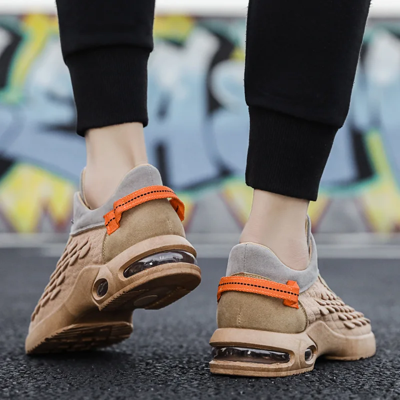 

Flying Weave Men's Casual Shoes All-match Running Lightweight Sneakers Man Thick Bottom Breathable Fashion Sport Shoes Males