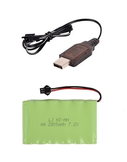 White SM Plug) Ni-CD 7,2 в 2800 мАч батарея+ USB зарядное устройство для радиоуправляемых игрушек автомобиль Танк Поезд робот лодки пистолеты AA 7,2 в перезаряжаемый аккумулятор - Цвет: White