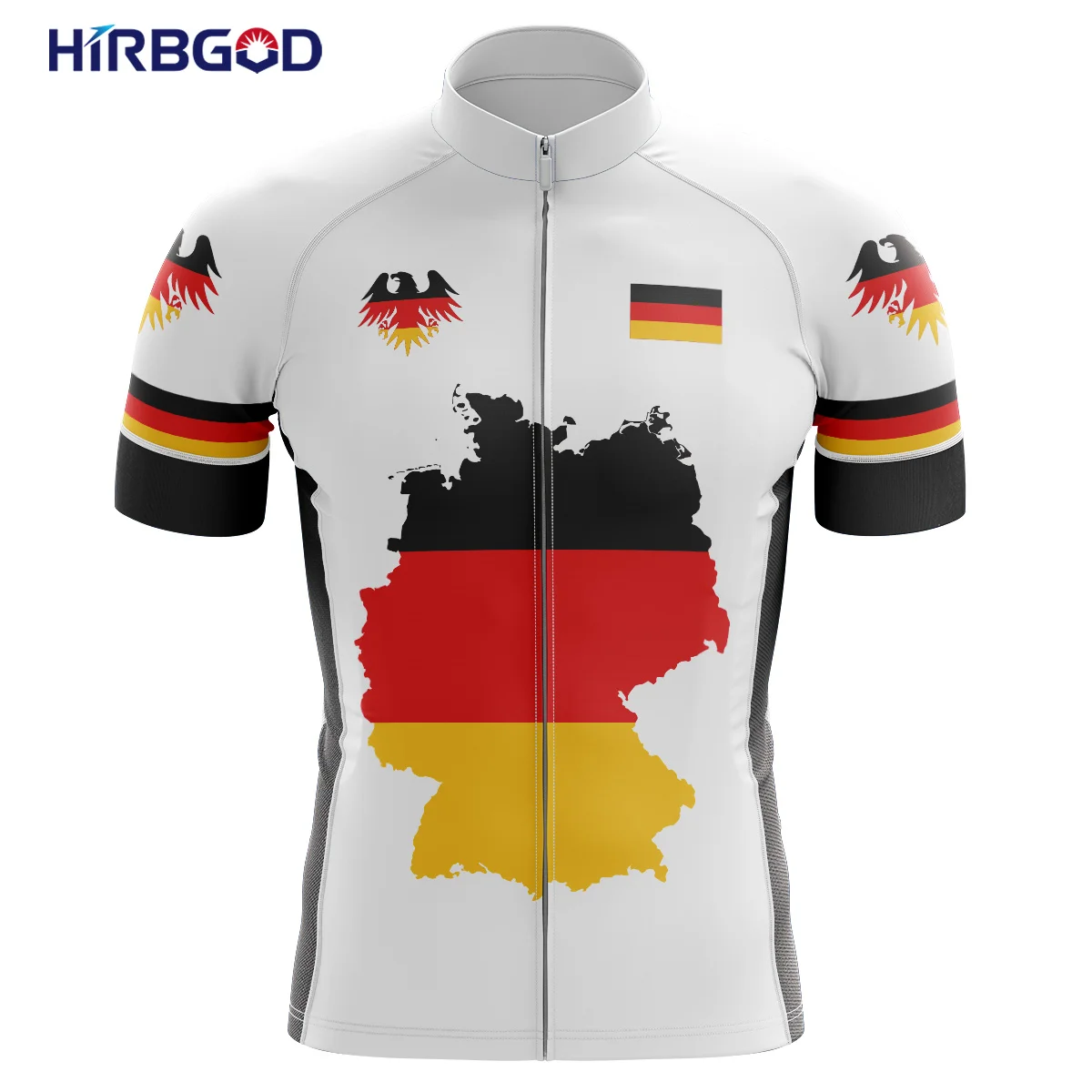 HIRBGOD Men's Cycling Jersey 2021 for Germany Series Flag Design Trendy Bike Shirt Short Sleeve Bicycle Clothing,TYZ889-01