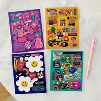 cute cartoon retro personality mobile phone computer stickers student supplies diy decoration stickers hand account stickers