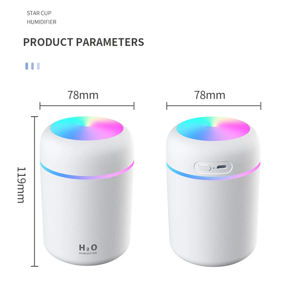 

Humidifiers Diffuser Sprayer New Portable Mini AirUltrasonic USB Interface Air HumidifierSprayer For Home Office colorful Lights