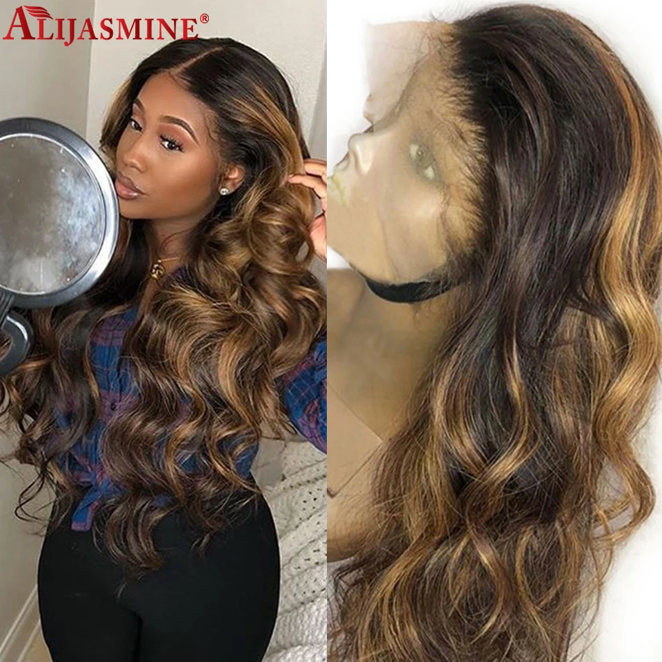 180 плотность волнистый медовый блонд цветные человеческие волосы парики для