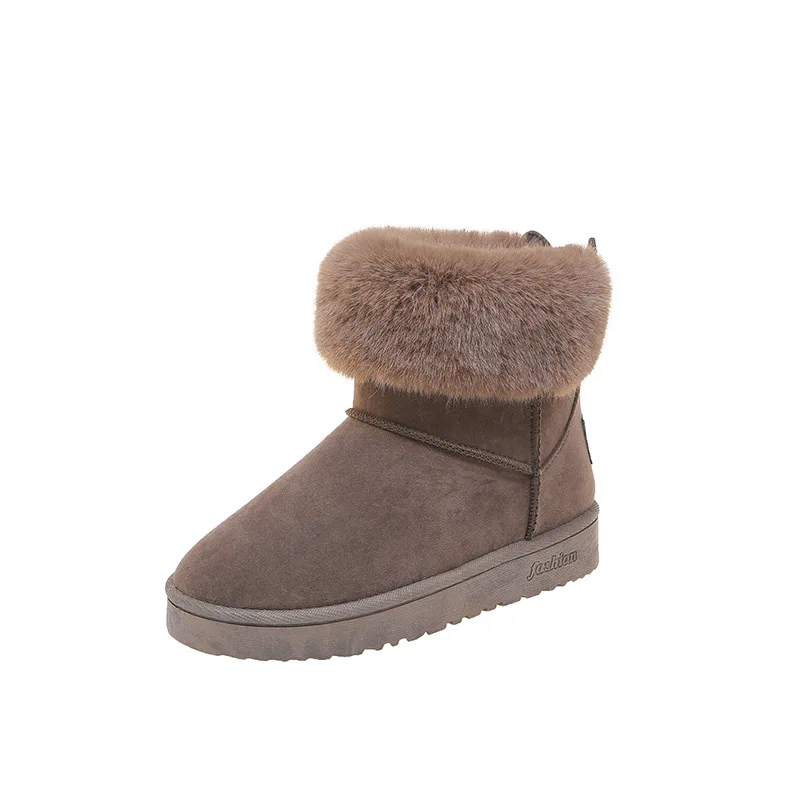 

Winter Women Boots Bow Tie Snow Boots Solid Women Ankle Boots Slip on Female Casual Shoes Round Toe Chaussures Femme