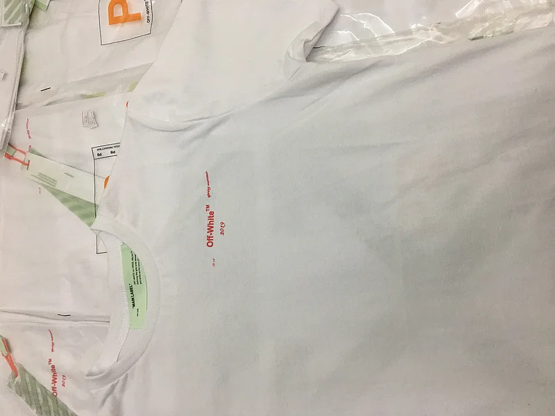 

Chao brand off white Shenyang limited red letter men's and women's short sleeve T-shirt cotton