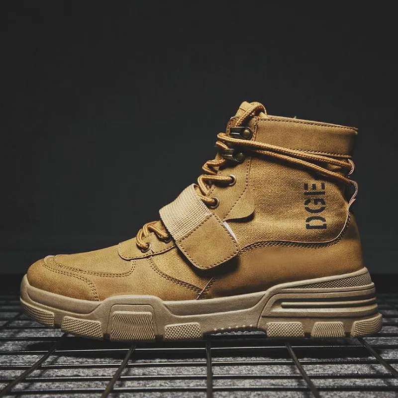 Рабочие ботинки мужские ботинки-дезерты на шнуровке обувь с высоким берцем