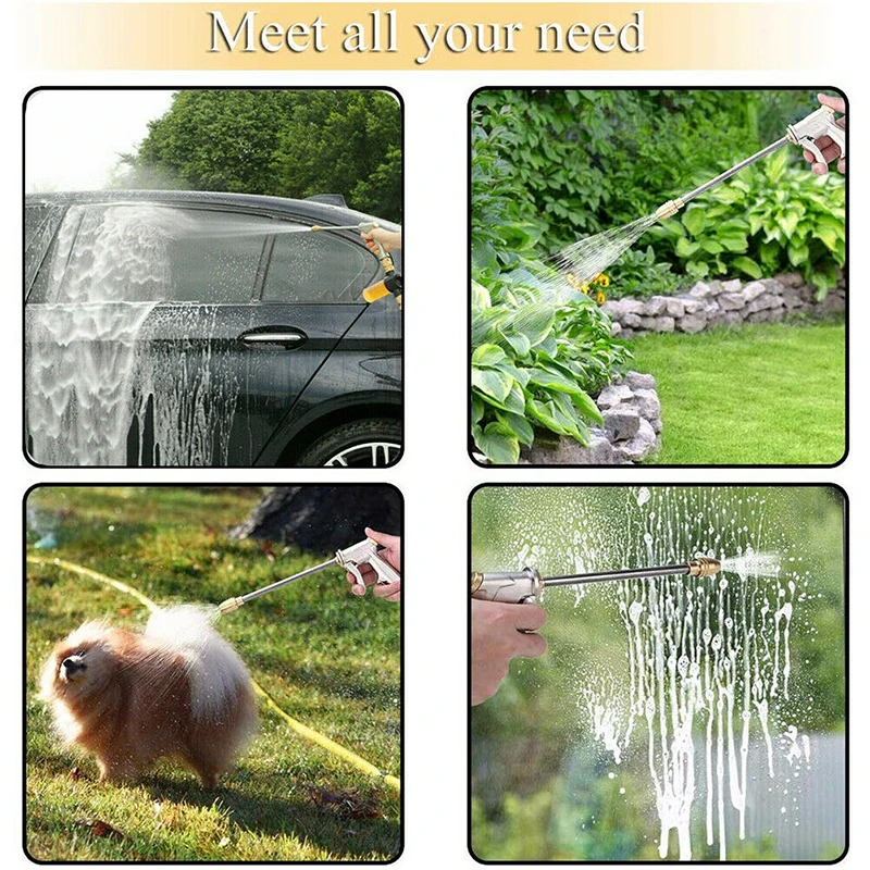 High-pressure Water Gun Spray For Cleaning Car Wash Machine Portable Garden Watering Hose Nozzle Sprinkler Outdoor Tools Home | Дом и сад