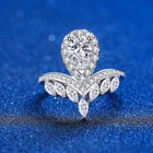 Необычное обручальное кольцо с грушевидным бриллиантом 1 карат муассанит обручальное кольцо для женщин Платиновое серебряное свадебное украшение