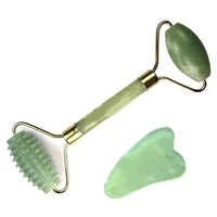 facial massage roller double heads jade stone face lift hands body skin relaxation slimming beauty health skin care tools