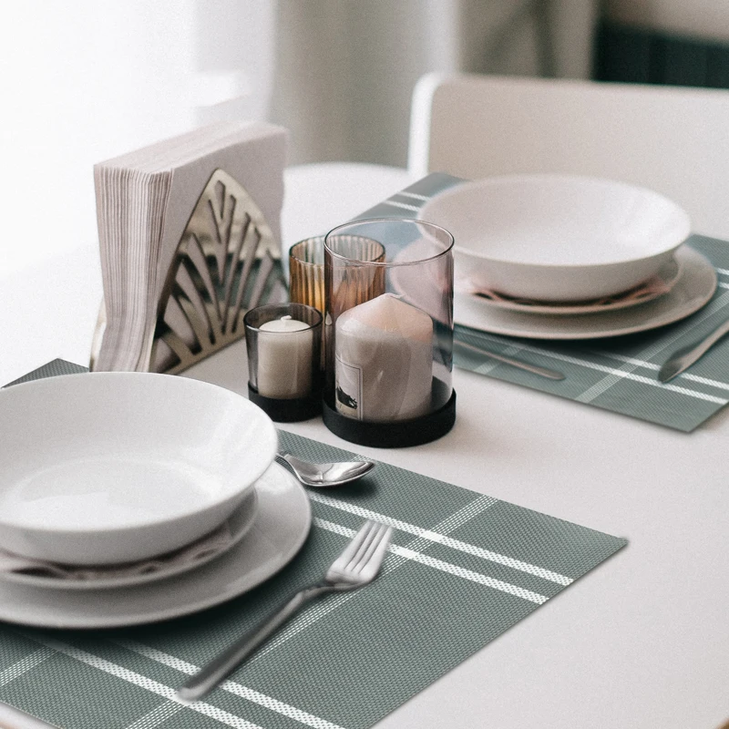 Набор из 4 ковриков для обеденного стола виниловые термостойкие моющиеся