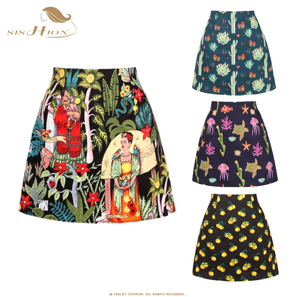Женская винтажная мини юбка SISHION летняя новая облегающая пикантная с цветочным