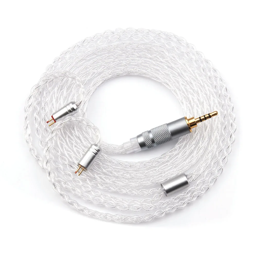 New Yinyoo H3 H5 8 Core Upgraded Silver Plated Earphone Cable With MMCX/2pin For HQ6 HQ8 QT2 ZS10 ES4 BLON bl-03 bl-05 | Электроника