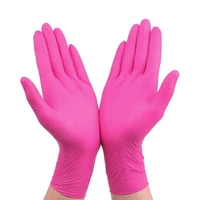 pink gloves disposable nitrile rubber latex gloves universal kitchen household cleaning gardening purple black gloves 100pcs