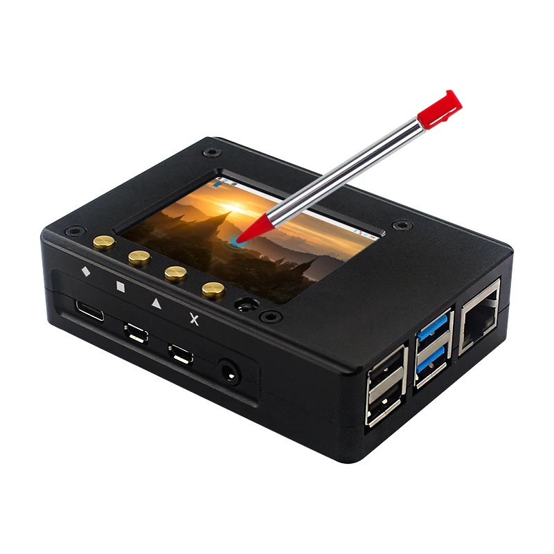 Tela de Toque Exibição para Raspberry Lcd + Case Cnc com Ventilador Polegada Raspberry Modelo b 320 × 240 Tft Alumínio Refrigeração 2.4 pi 4