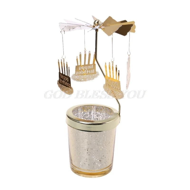 GD-5 Звездчатый Кап-вращающийся карусель поворотный Свечи Tealight металлическая стойка держатель - Цвет: GD-5