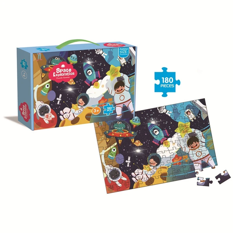 

2020 New 180Pcs Jigsaw Puzzles For Kids Educational Toys Jigsaw Board Paper Puzzles Box Set Gift 2-6 Years Montessori Puzzle Toy