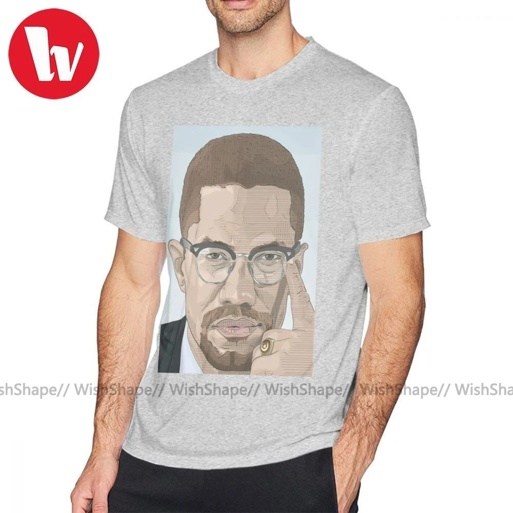 Футболка Джорджа Майкла футболка Малькольма X 100 хлопок Мужская размера плюс