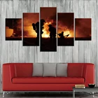 Настенные картины на холсте, 5 шт., картина с пожарным, современные принты, плакат, художественное оформление для дома