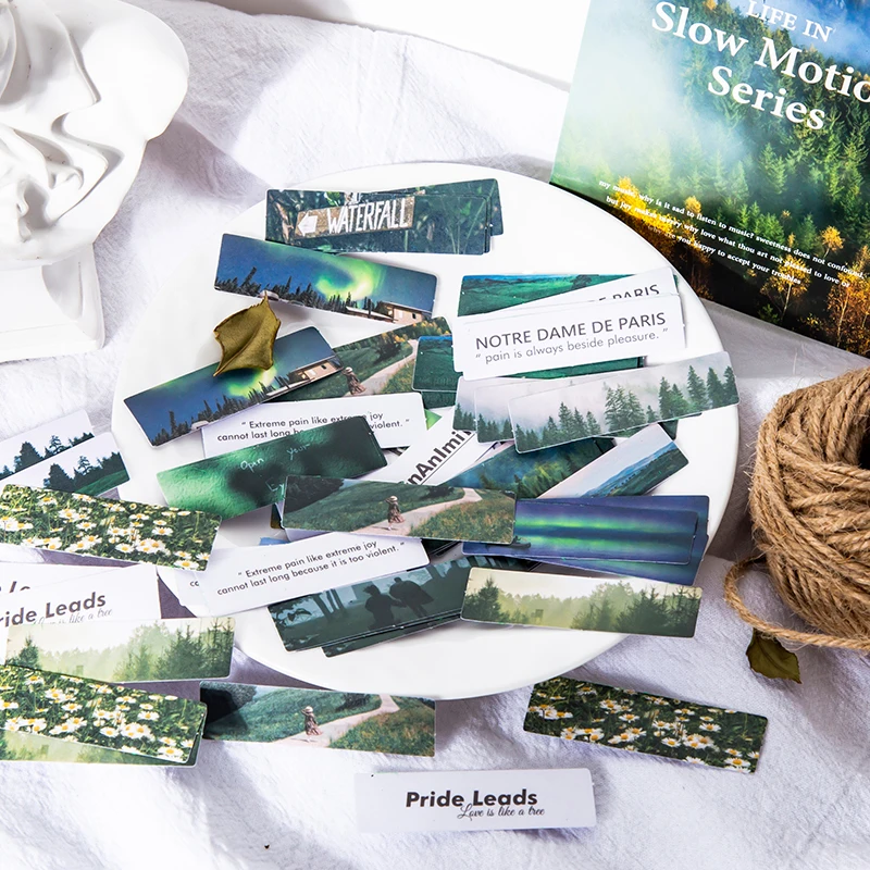 

Life Slow Motion Sticky Stickers Color Paper DIY Decoracion Scrapbooking School Stationery Supplies Sticker Flakes 60PCS