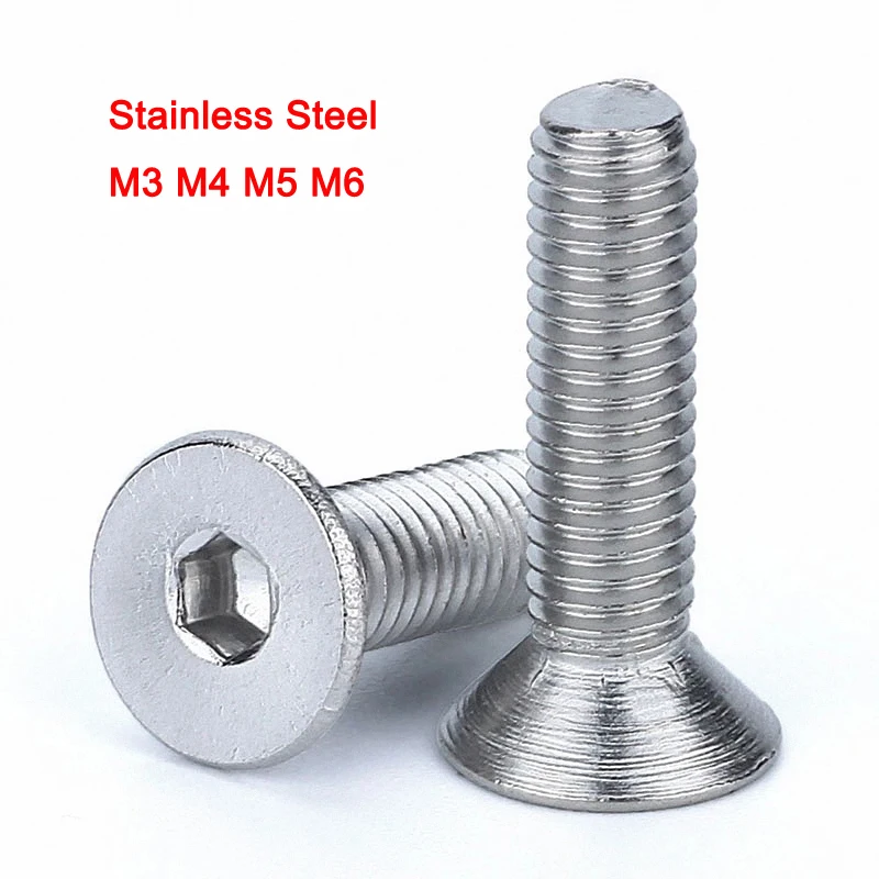 

5Pcs 316 Stainless Steel DIN7991 Marine Grade Countersunk Head Allen Bolts Regular Length Flat Head Socket Cap Screw M3 M4 M5 M6