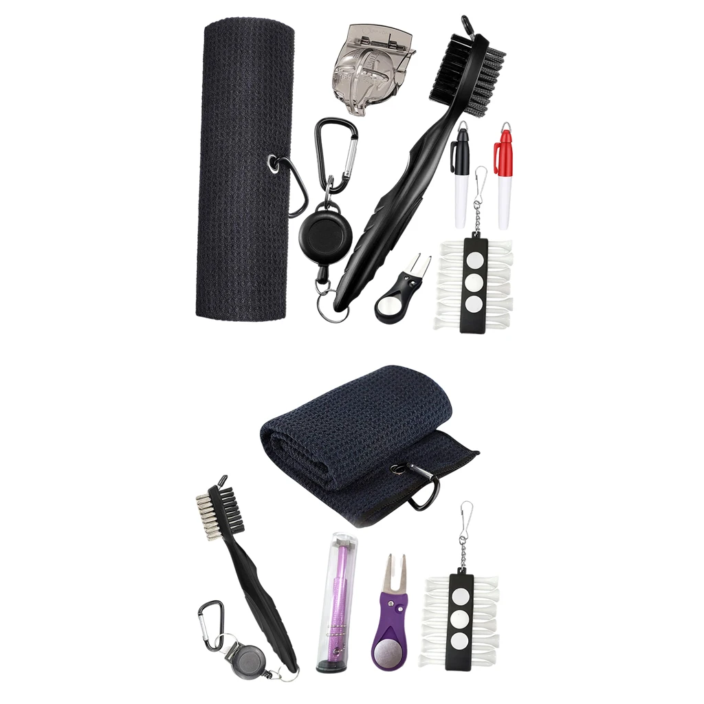 

Golf Club Cleaner Set,Golf Club Brush,Golf Towel,Golf Divot Tool with Ball Marker,12Pcs Golf Tees Set,Golf Club Cleaning Kit