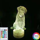 Новинка ночник милый лабрадор щенок 3D Светодиодная настольная лампа Ночной светильник для домашних животных собаки украшение для детской комнаты цветной RGB подарок Bluetooth база