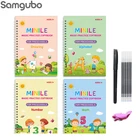 4 шт.компл. Волшебная тетрадь, волшебная книга для детей, волшебная книга для обучения искусственной каллиграфии