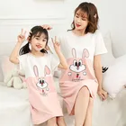 Пижама для девочек 2021 летний комплект одежды в стиле Family look; Хлопковая юбка для девочек свободного покроя для мамы и дочки Домашняя одежда пижамы для женщин ночные рубашки для девочек