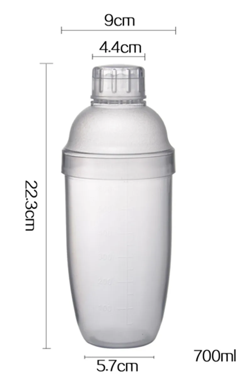 700ml Пластиковый шейкер для мартини, 350 мл/530 мл/700 мл/1000 мл, Миксер для вина, Миксер для вина, Миксер для напитков, барная посуда, boston, барный инструмент - Цвет: 700ml