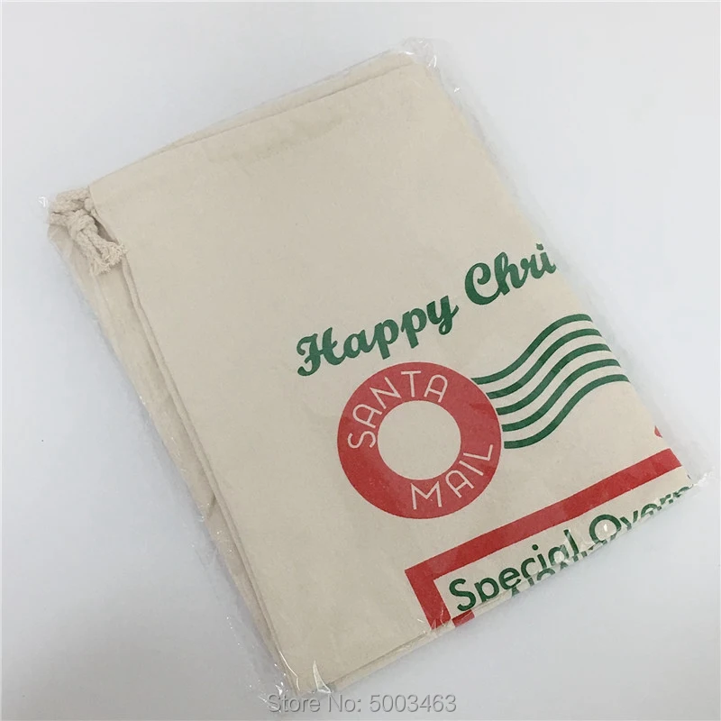 Оптовая продажа рождественские чулки сумки 30 шт. холщовые конфетные мешок Санты