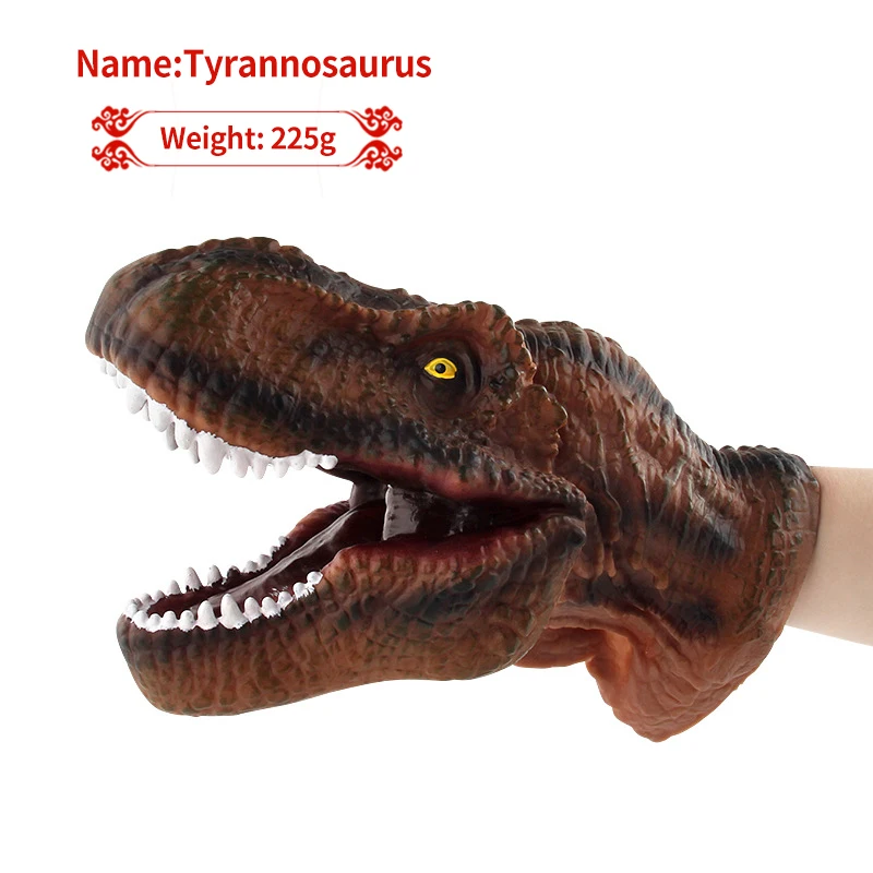 

Jurassic Dinosaur Hand Puppet Glove Soft Vinyl Rubber Rex Triceratops Figure Funny Joking Kidding Party Gift Children Friend