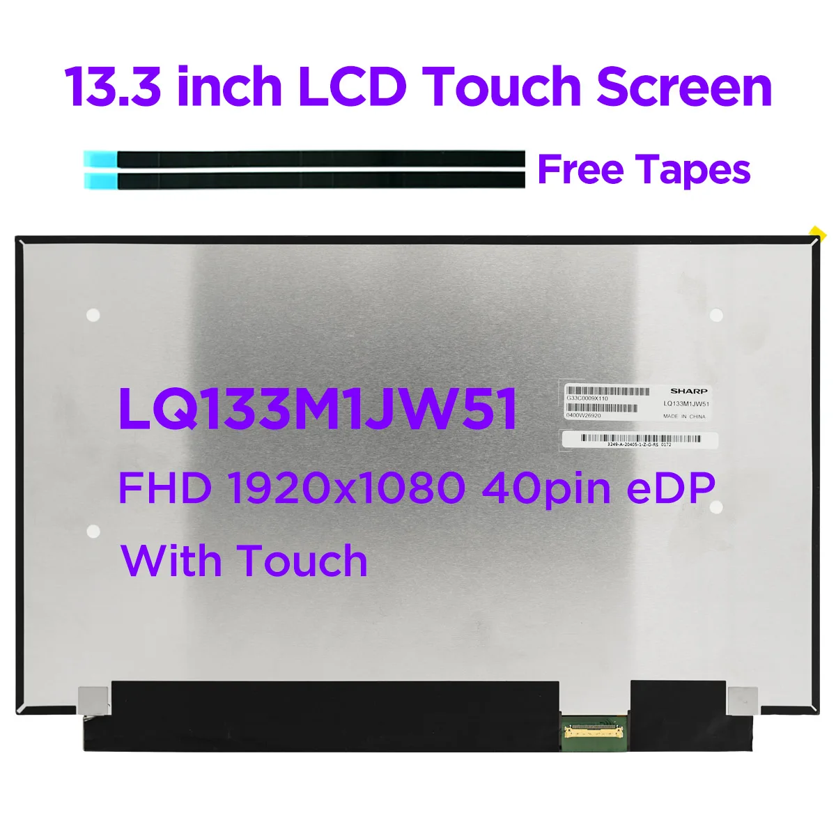 Оригинальный сенсорный ЖК-экран для ноутбука 13 3 дюйма SHARP LQ133M1JW51 светодиодная