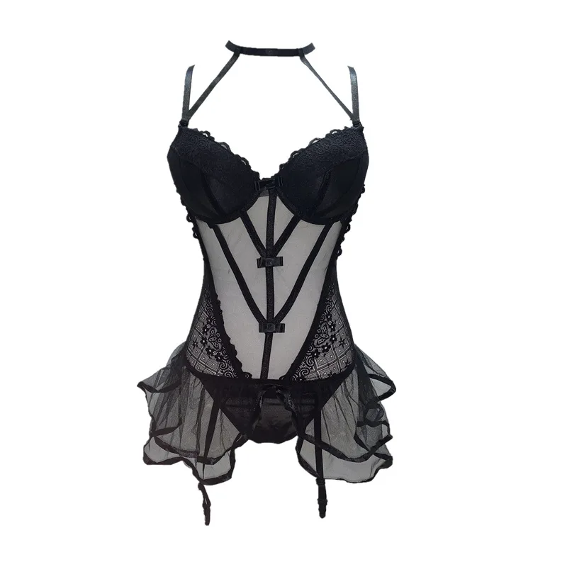 

Pajamas Women Erotic Nightwear Nightgown Nightwear Transparent Lingerie Lace Up Backless Sling Hot Dress Porno Porno Perspective