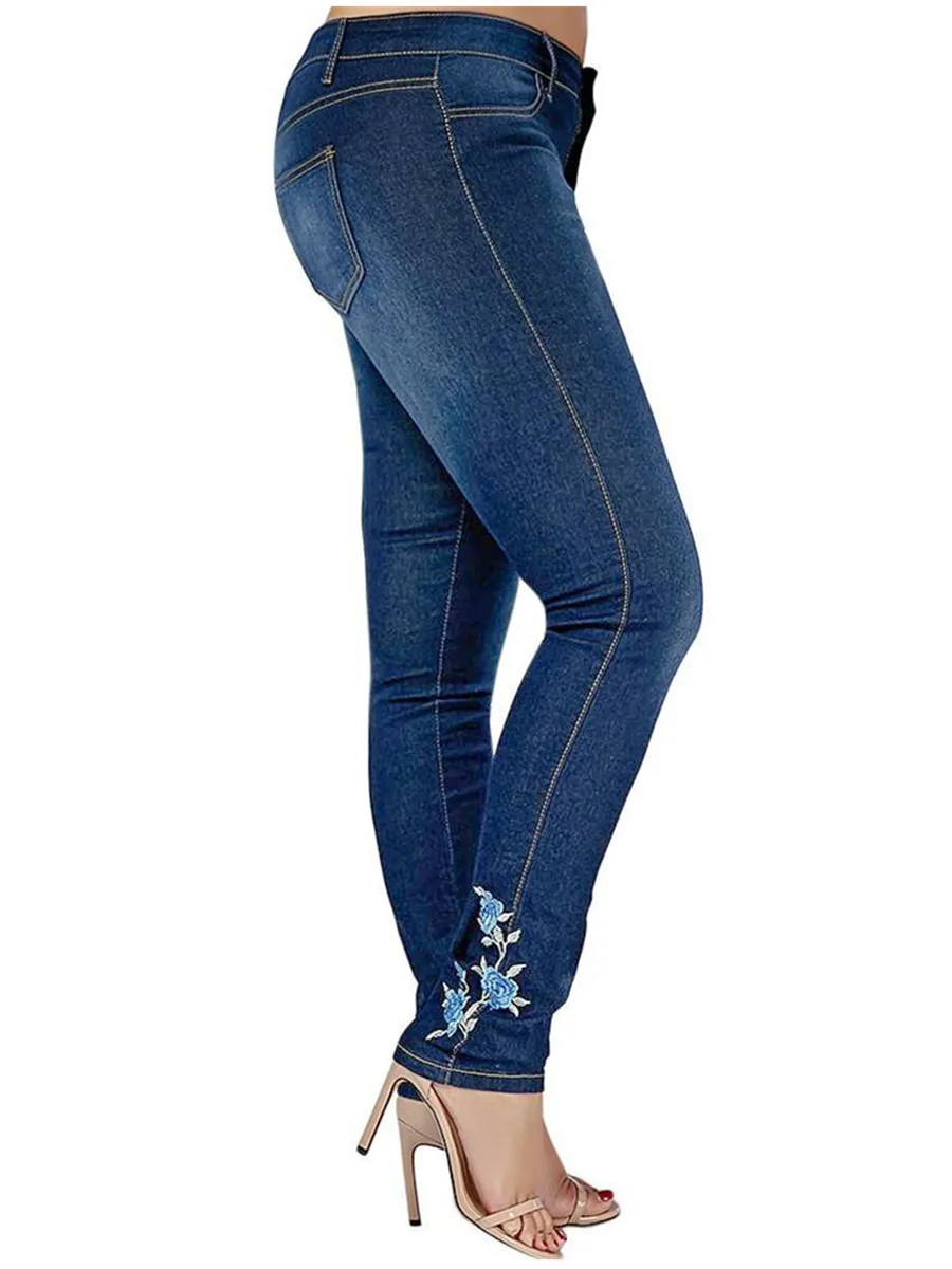 

Джинсы, брюки-карандаш, облегающие брюки с вышивкой, DM001