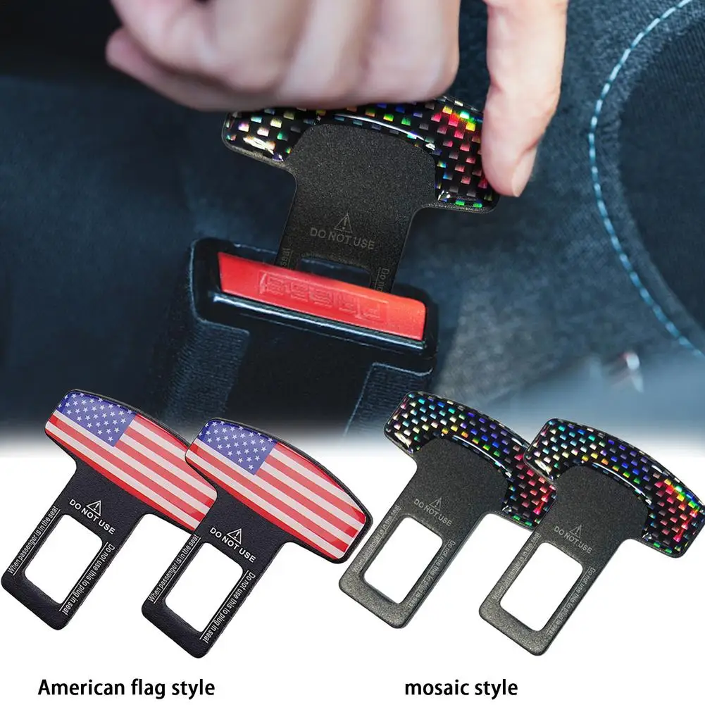 

2Pcs Universal Car Safety Belt Buckle Clip Car Seat Belt Stopper Plug Vehicle Mount Bottle Opener For Auto Interior Accessories