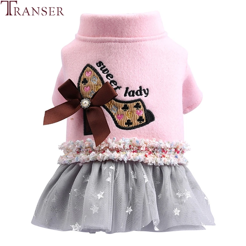 Элегантное кружевное платье пачка для собак теплая одежда с узором сетчатая юбка