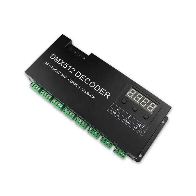 

24 Channel RGB dmx512 decoder led strip dmx controller 72A dmx dimmer PWM driver Input DC5-24V 24CH dmx decoder light control