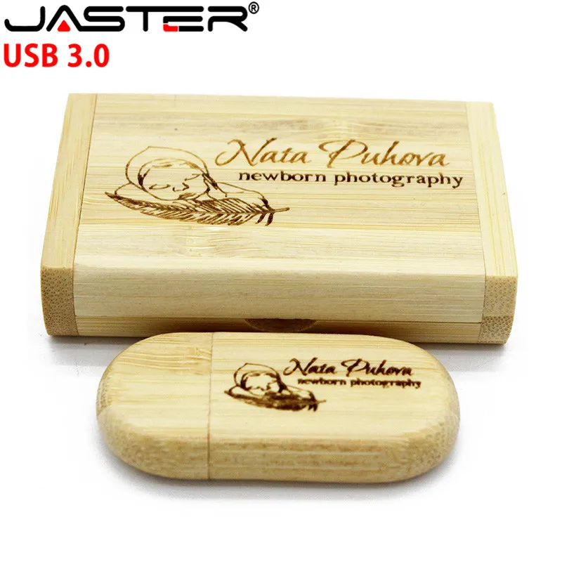 JASTER USB 3,0 Пользовательский логотип деревянный usb+ коробка ручка-накопитель 8 ГБ 16 ГБ 32 ГБ 64 Гб 128 ГБ USB флеш-накопитель Флешка карта памяти