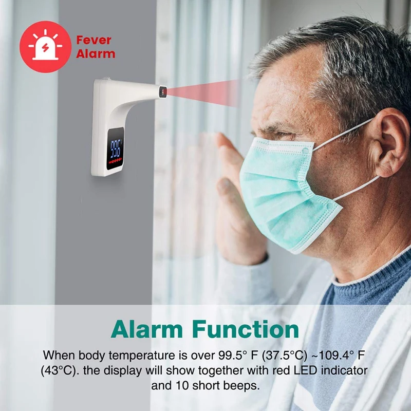 

Wall-Mounted Infrared Forehead Thermometer, Suitable for Adult Non-Contact Infrared Thermometer, Suitable for Offices