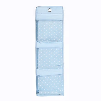 Blue 3 layer 2, 3, 4 кармана, в горошек, водонепроницаемый, ткань Оксфорд, дверь, задняя стенка, прикроватный шкаф, продуктовые подвесные органайзеры, весна-лето, Новинка - Цвет: Blue 3 layer