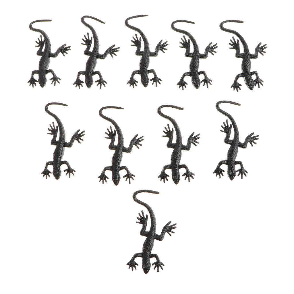 

10x Lifelike Soft Rubber Gecko Figure Reptile Toy Halloween Party Prop 5x3cm
