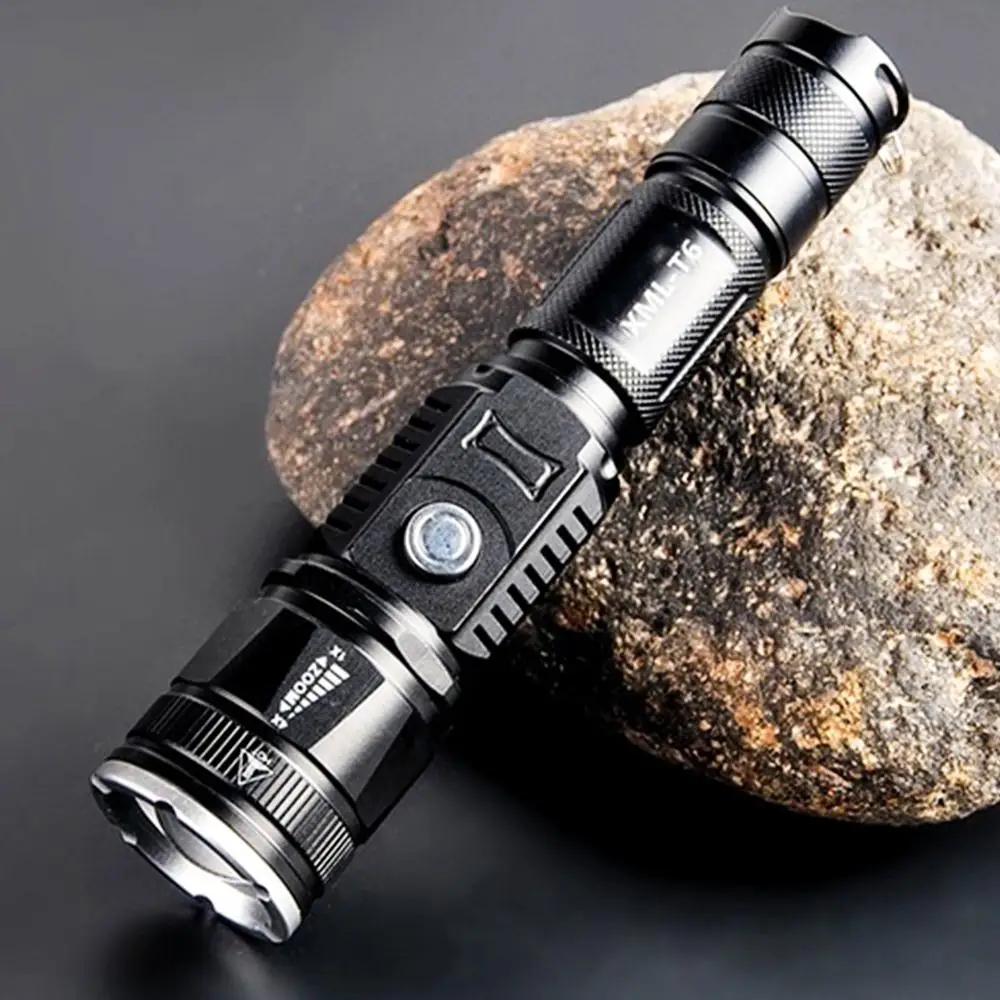 

USB Rechargeable Telescopic Torch Waterproof Hand Light Powerful Zoom Flashlight LED Flashlight Outdoor Sporting SuperBright