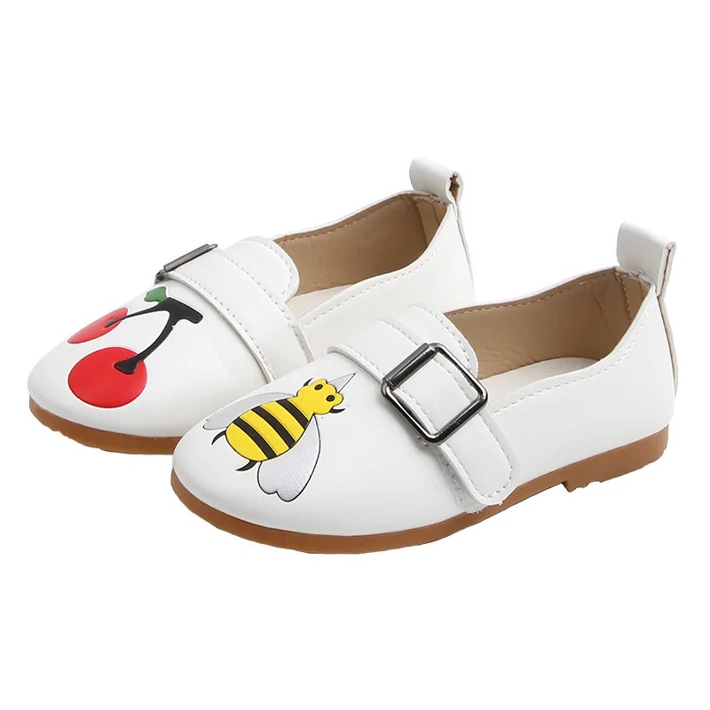 Spring Autumn Girls Cartoon Sports Shoes Baby Toddler Kids Fashion White Children Cherry Bee Soft Bottom Peas | Детская одежда и