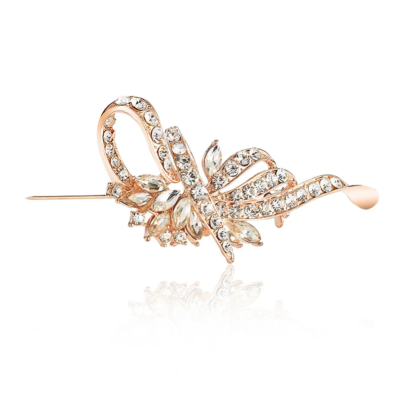 

3pcs Crystal Flower Alloy Diamond Brooch Pins for Women Fashion Crafts Dress