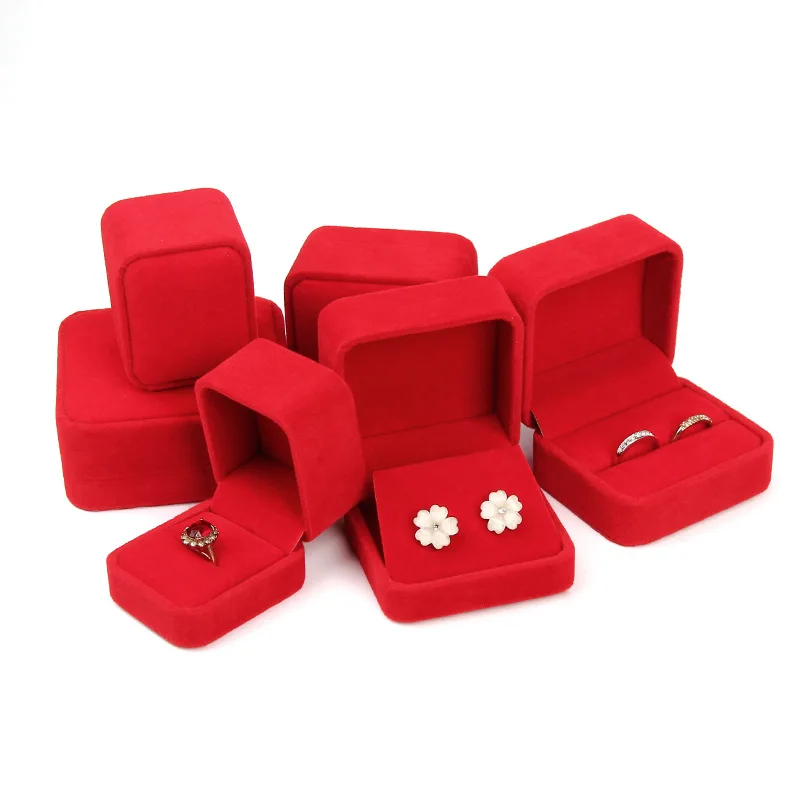 Подарочные коробки из фланели для ювелирных изделий колец браслетов и кулонов