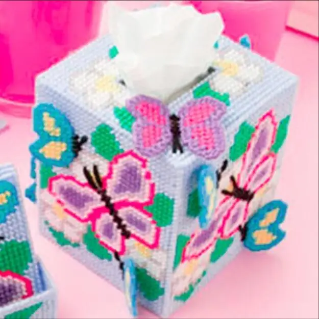 12x12x14 см бумажная коробка с бабочками для хранения салфеток Набор вышивки набор