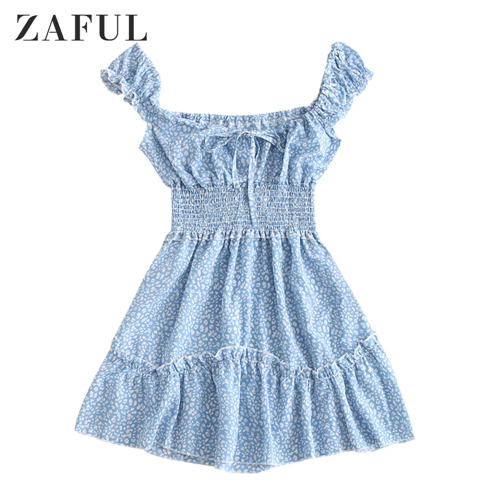 ZAFUL платье трапециевидной формы со сборками и принтом