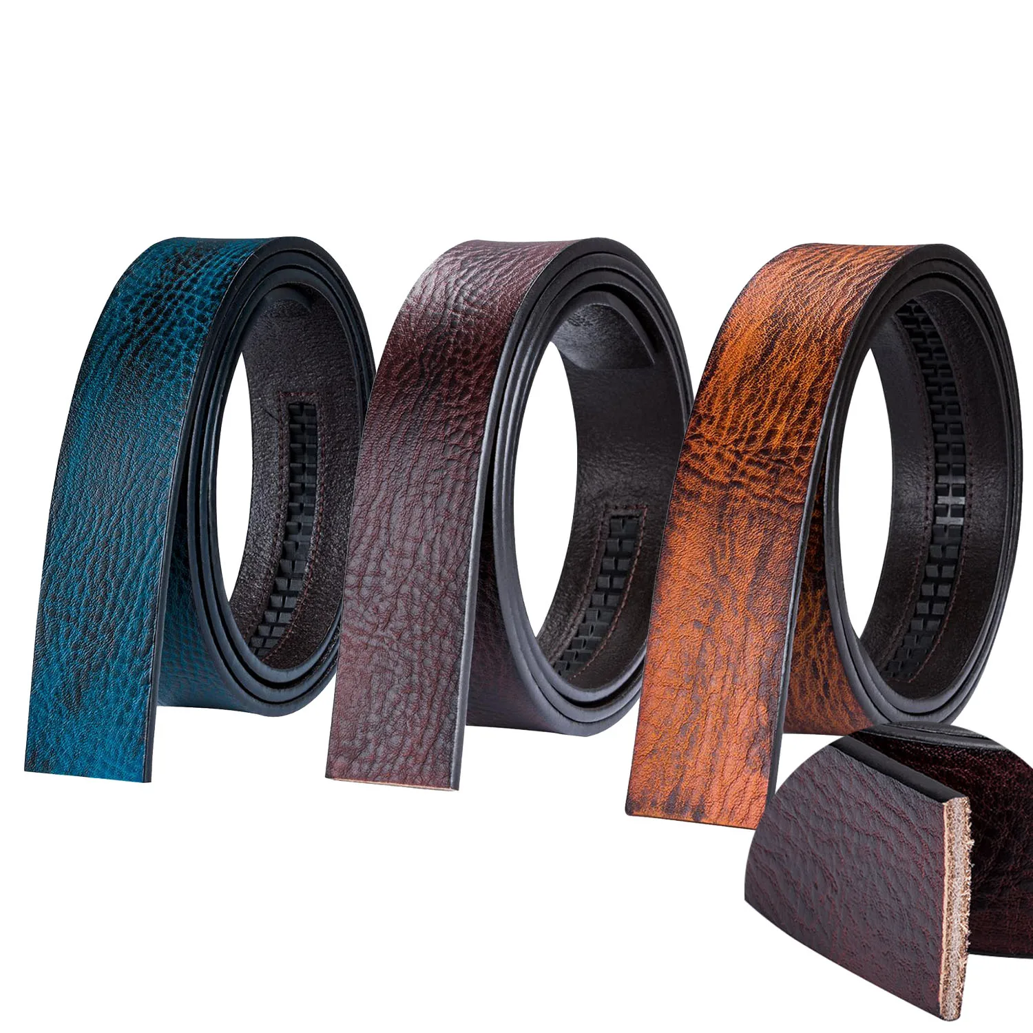 Мужской ремень без пряжки кожаный высокое качество мужской для джинсов Ширина 3 5